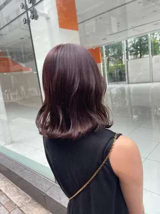 ミディアム カラー &chaLme   心斎橋所属・emi/髪質改善/ 韓国風/艶カラーのヘアスタイル