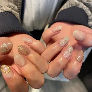 ネイル 🫧飛山琉桜/二条 ネイルアート/束感のマツエク・マツパデザイン