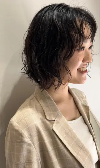 ミディアム パーマ ニュアンスヘア☆樋口 希世☆のヘアスタイル