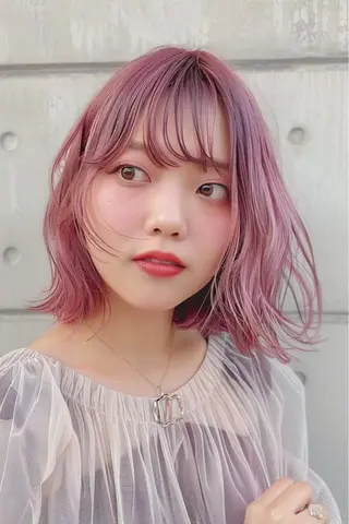 セミロング 最新ケアカラー 髪質改善YUTOのヘアスタイル