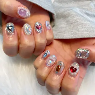 ネイル ゴテゴテ💙ワンホン リオナのネイルデザイン
