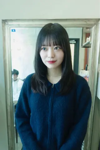 セミロング コテ巻き風パーマ レイヤーカット ぱるのヘアスタイル