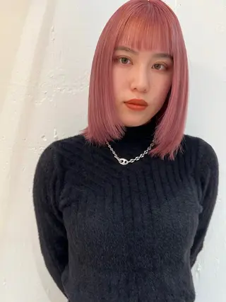 カラー ブリーチカラー🎀 韓国風/寺門美優のヘアスタイル