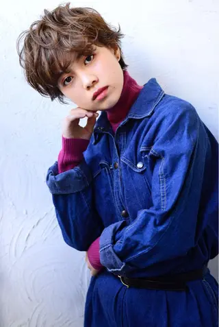 ショート カラー パーマ Chlom🌿Top Stylist沖田のヘアスタイル