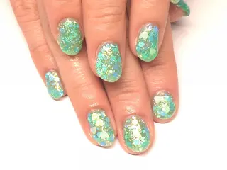 ショート AQUA nailのネイルデザイン