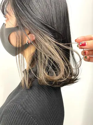 ミディアム カラー ヘアアレンジ 🦄インナーカラー 🦄貫井彩花のヘアスタイル