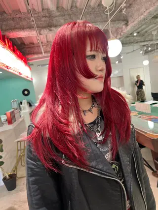 ロング 💥ウルフカット デザインあんな💥のヘアスタイル