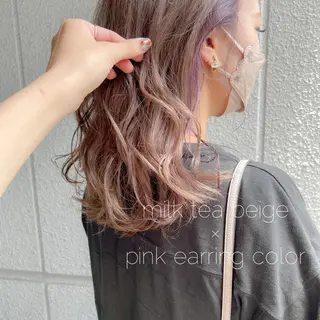 セミロング カラー ヘアアレンジ カラーパティシエ facce🌼ikoのヘアスタイル