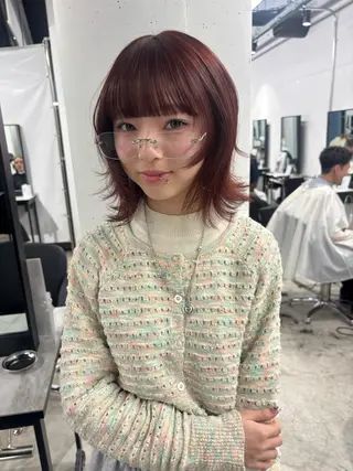 ショート ✩デザインカラー /レイヤー✩momoのヘアスタイル