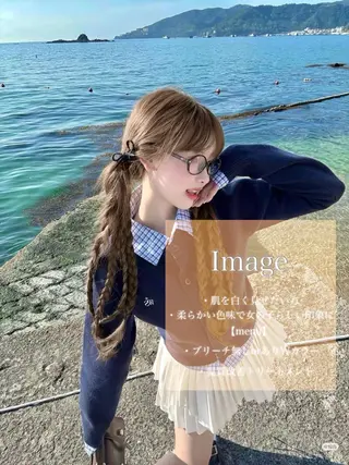 カラー 透明感ハイトーン/ ベージュ/りくとのヘアスタイル