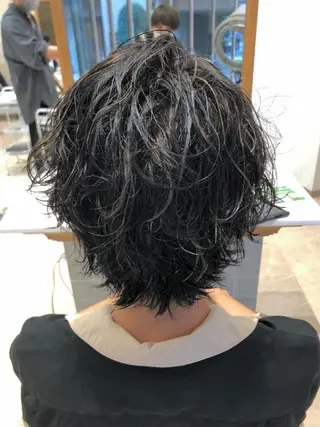 ショート カラー パーマ メンズ 小林 優太　メンズパーマ✨のヘアスタイル