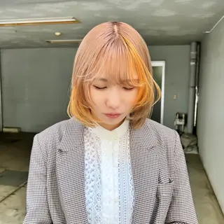ショート カラー ムラ修正💎 艶髪ハイトーン💎のヘアスタイル