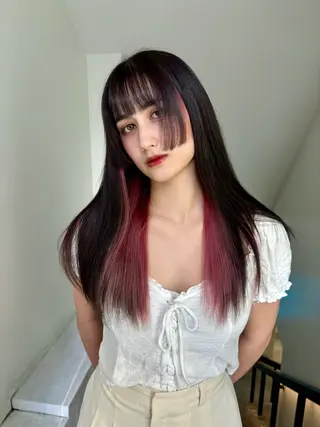 ロング ハイトーン/レイヤー nail 百咲💌のヘアスタイル