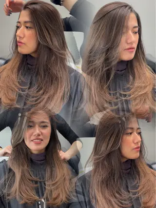 ロング 🫧バレイヤージュ/ ハイトーン/ミズキのヘアスタイル