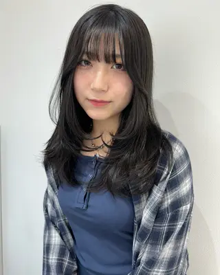 セミロング カラー 似合わせhair /モガミユナ🎀のヘアスタイル