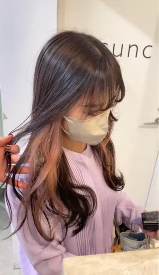 ミディアム カラー sunc所属・梅田l大人韓国ヘア レイヤー×艶カラーのヘアスタイル