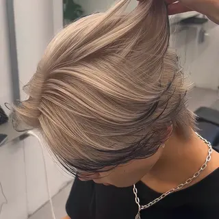 カラー メンズ メンズハイライト／ メンズブリーチカラーのヘアスタイル