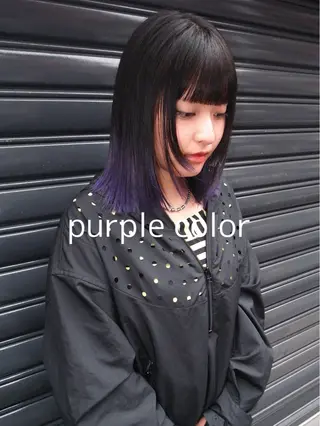 セミロング カラー 楪所属・チヒロ/パーマ /ハードパーマのヘアスタイル