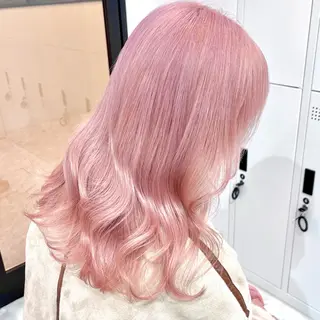 セミロング カラー パーマ ヘアアレンジ メンズ キッズ ✨艶ハイトーン/ 💗モモ໒꒱のヘアスタイル