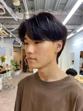 ショート カラー パーマ メンズ JINKIメンズ特化 メンズカットパーマのヘアスタイル