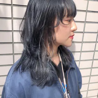 セミロング カラー パーマ ヘアアレンジ メンズ レイヤーカット指名 No.1💖マユカのヘアスタイル