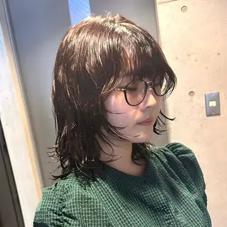 セミロング パーマ 透明感カラー❄️要 半個室×マンツーマンのヘアスタイル