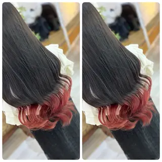 ロング 飯星慧斗 /ブリーチ、縮毛矯正のヘアスタイル