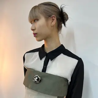 セミロング カラー ハイトーン/心斎橋/ honomiのヘアスタイル