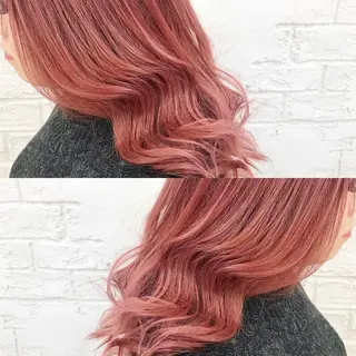 ロング カラー オリーブ/アッシュ やわらか透明感カラーのヘアスタイル