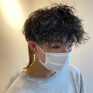 メンズ 波巻きスパイラル/ メンズパーマ/ゆうひのヘアスタイル