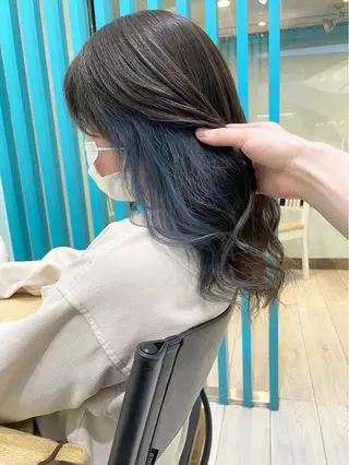 セミロング カラー 佐藤 魁人のヘアスタイル
