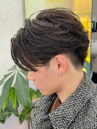 パーマ メンズ 波巻きスパイラル 近藤剛　浦和のヘアスタイル