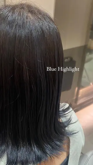 ミディアム ミオ💎透ける暗髪/ ブリーチなしWカラーのヘアスタイル