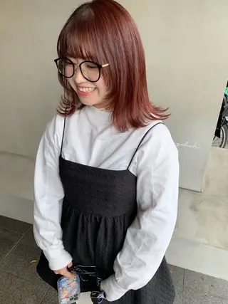 ミディアム カラー ブリーチ/アレンジ 天満/chihiroのヘアスタイル