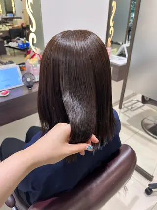 ミディアム ぷつっとボブ/ちゅる ピンク/mika☆のヘアスタイル