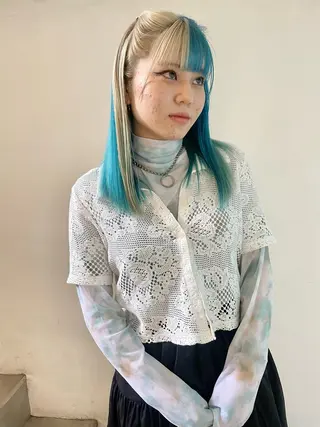 ミディアム カラー ハイトーンカラー 🌙Mina🌙のヘアスタイル