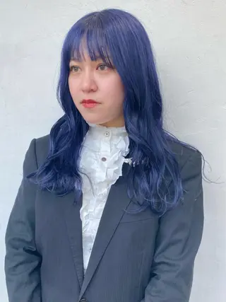 ロング カラー パーマ、髪質改善 菊地美月のヘアスタイル