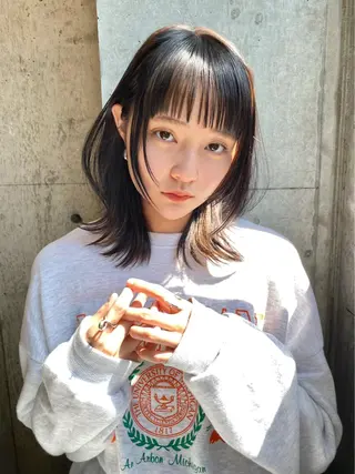 ミディアム カラー 似合わせカラーパーマ 🌿kitin米川のヘアスタイル