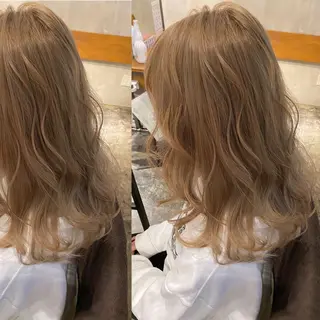 セミロング カラー ツキノキ ミナのヘアスタイル