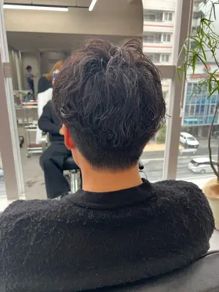 パーマ メンズ 艶ボブ🤎ボブパーマ 透明感カラー\メンズのヘアスタイル