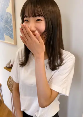 セミロング 西山 紗耶香🪽 透明感カラー/ボブのヘアスタイル