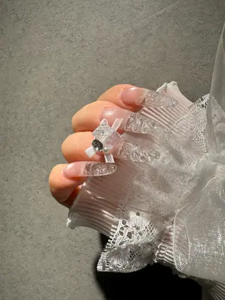 ネイル I-nailロング /ワンホン/キラキラのネイルデザイン