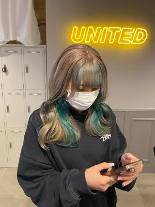 ミディアム カラー 韓国/トレンド レイヤー【101】のヘアスタイル