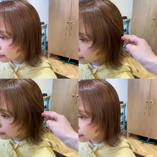 ミディアム カラー 艶カラー/韓国顔周り 🎀mamiのヘアスタイル