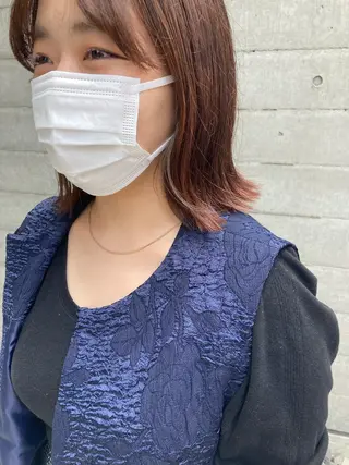 ミディアム ✨色持ちの良い艶 カラー✨蟹江真世のヘアスタイル