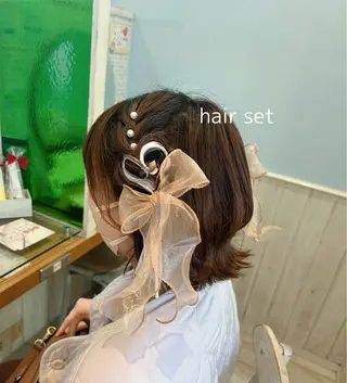 ミディアム ヘアアレンジ ヘアアレンジ🪿イデ ミユウ🪿のヘアスタイル