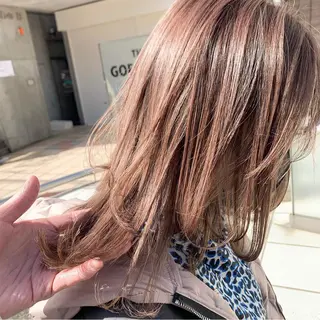 ミディアム カラー ヘアアレンジ ハイトーン/美髪矯正 🍃大江拓実のヘアスタイル