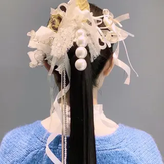 ロング ヘアアレンジ 卒業式ヘアセット🎀 ヘアアレンジのヘアスタイル