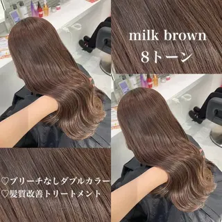 カラー 🤍ブリーチなし himi🤍のヘアスタイル