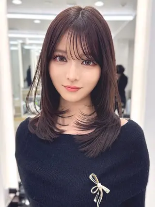 ミディアム カラー MAEUL NAGOYA所属・前髪顔周り/レイヤー 韓国/桔川恒のヘアスタイル